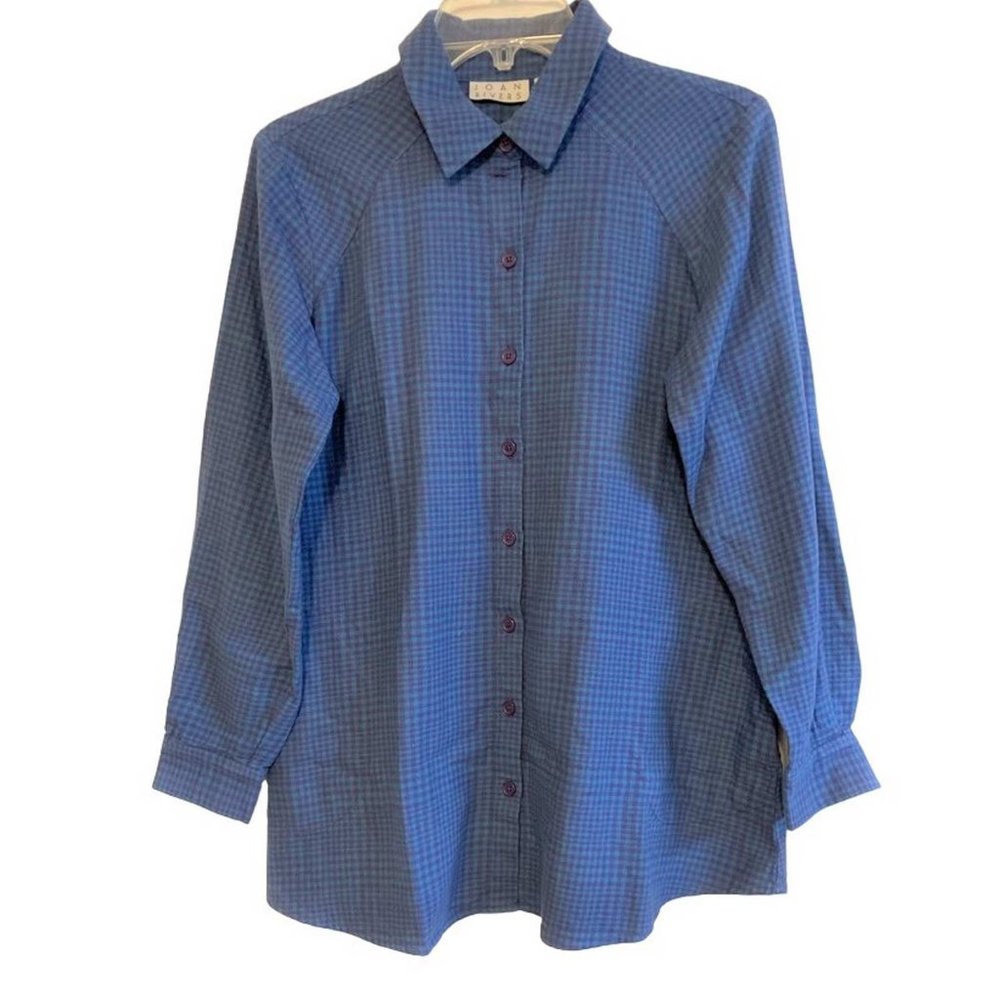 Joan Rivers Checkered Flannel Swing Style Shirt X SMALL (303)